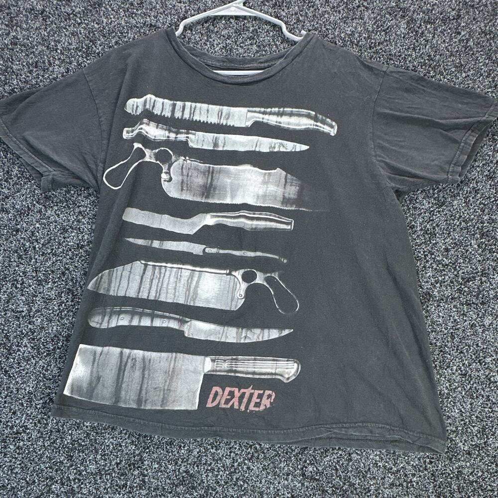 Dexter Ecko Unltd Shirt Mens Large Black Knives Graphic 2012 Showtime USA Cotton